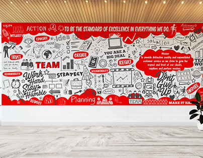 Office Motivationl Wall Art, Mural , Decal Design