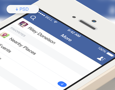Free PSD - Facebook iOS7 More Menu