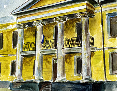 Watercolor sketches. Architecture Kharkov.
