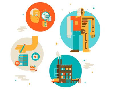 Ethical Outsourcing Icon Illustrations