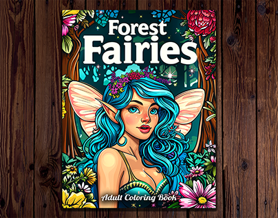 Forest Fairies Coloring Book Cover Design