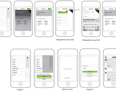 Wireframes for app