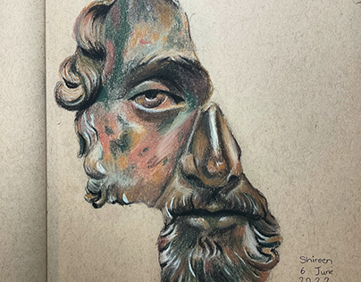 Charcoal on Strathmore Toned Tan 5.5” x 8” paper