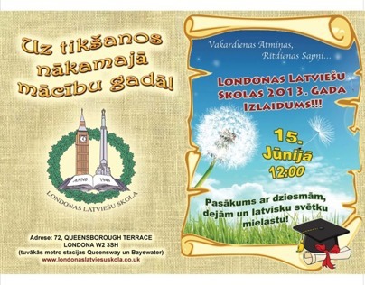 London Latvian School Graduation Event Programme