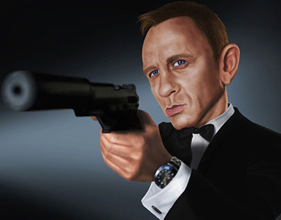 Caricatura James Bond (Daniel Craig)