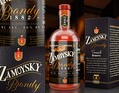 Brandy Label & Packaging Design with 3D Visualization