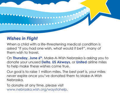Make-A-Wish Nebraska Wishes in Flight Flyer