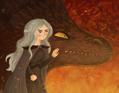 Daenerys of the House Targaryen and Drogon