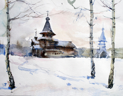 Winter. Zashiverskaya church.