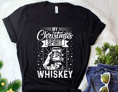 Christmas typography t shirt design
