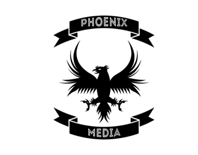 Logo featuring a phoenix and ribbon banners