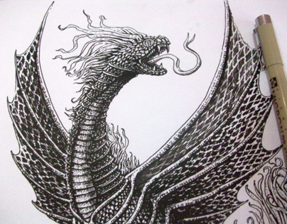 awakened dragon - t-shirt illustration