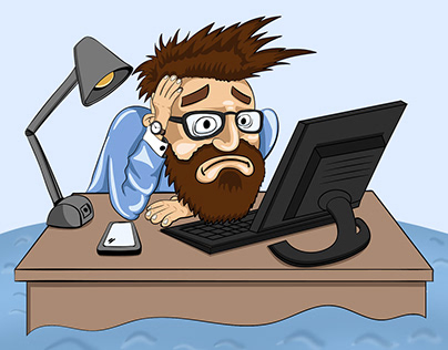 Programmer's deadline - illustration character