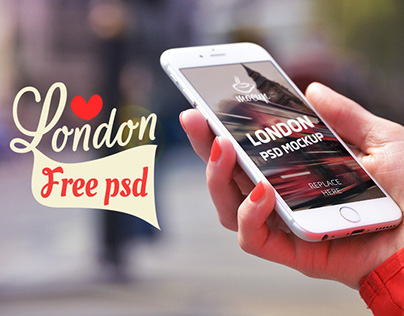 Free iPhone 6 PSD Mockup in London