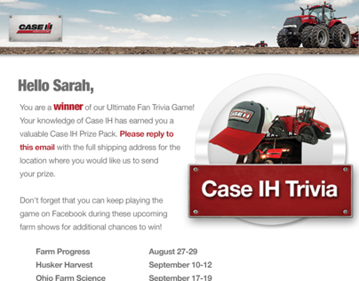 Case IH: Trivial winner email