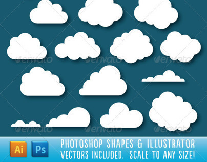 Cloud Custom Shapes for Photoshop and Illustrator