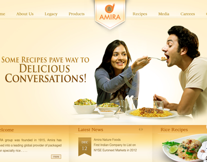 Amira foods website design