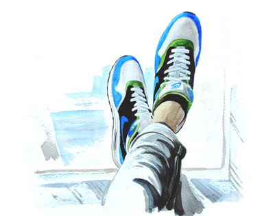 Watercolor shoes