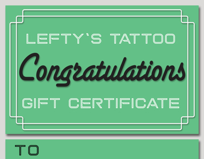 Lefty's Tattoo Gift Certificate