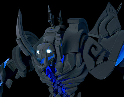 Solo Leveling blue Spirit Golem 3D MODELING