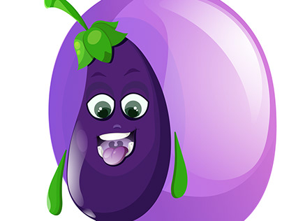 The cartoon character of an eggplant