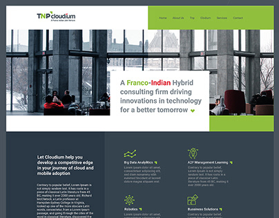TNP Cloudium website design