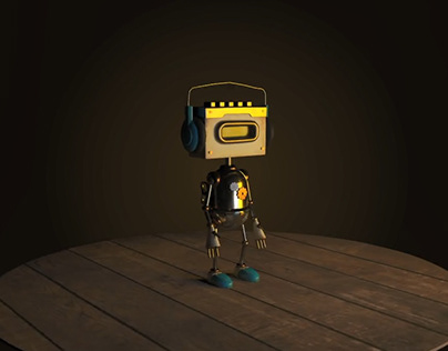 Robot modeling, texturing, rig and animation in 3d