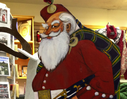 "Kilted Santa" Christmas Shop Display