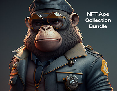 3d NFT Ape Collection Bundle (Generated With Ai)