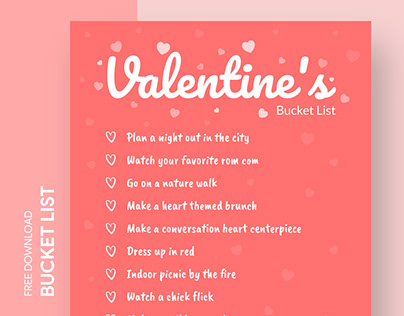 Free Valentine's Day Bucket List Template