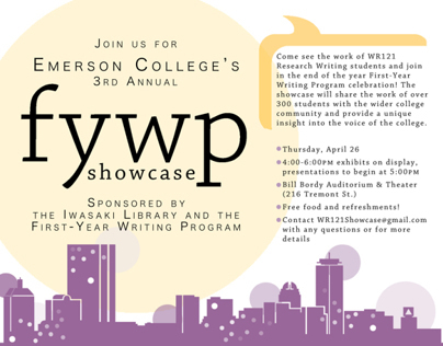 Flyer and program cover for the FYWP SHOWCASE