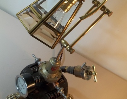 Upcycled Steampunk Lamp