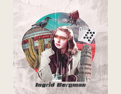 Ingrid Bergman Collage Art