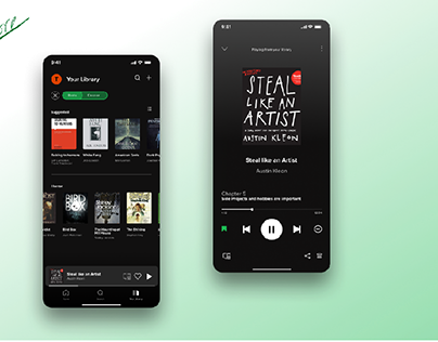 Spotify as an audiobook streaming service.