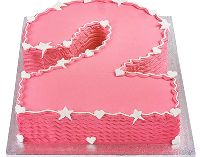 Pink Star Numerical Cake