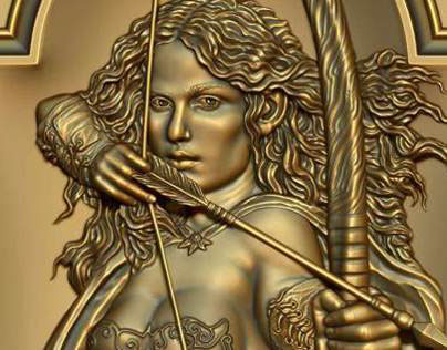 Archer Girl. Decorative panel