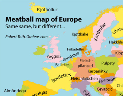 Meatball map of Europe