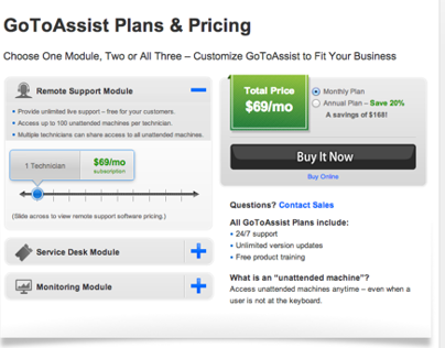 GoToAssist Plans and Pricing Page