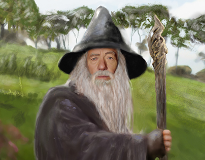 Gandalf: Sir Ian McKellen digital portrait.