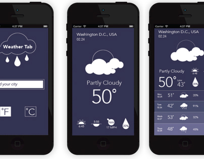 WeatherTab iPhone App Wireframe