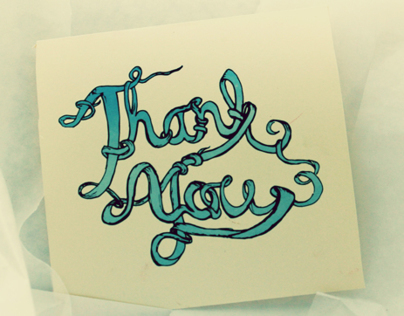 a hand lettered thank you