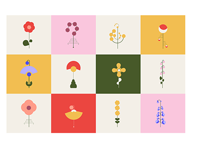 Abstract floral Illustration Collection