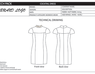 Tech Pack for Coctail Dress