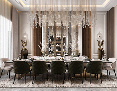 Luxurious Neo classic dining room design, UAE