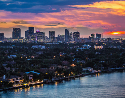Sunset downtown Ft Laud. FL