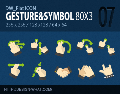 80 Flat ICONs (Gesture&Symbol)