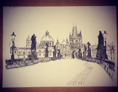 Charles Bridge - Drawing