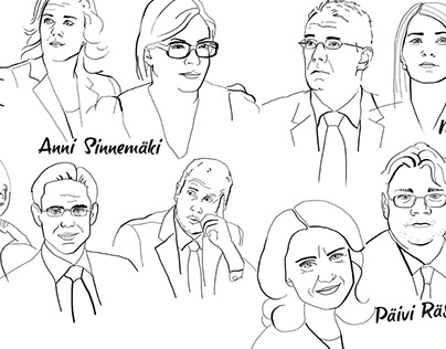 Illustrations of Finnish politicians