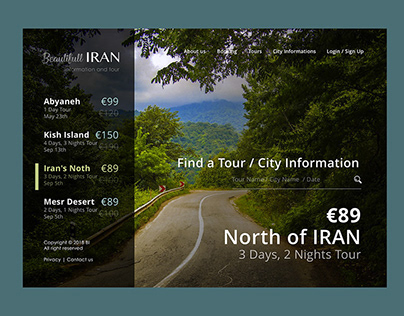 Beautiful Iran website UI/UX Design