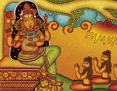 Digital Kerala Mural Painting- Dakshinamurthy